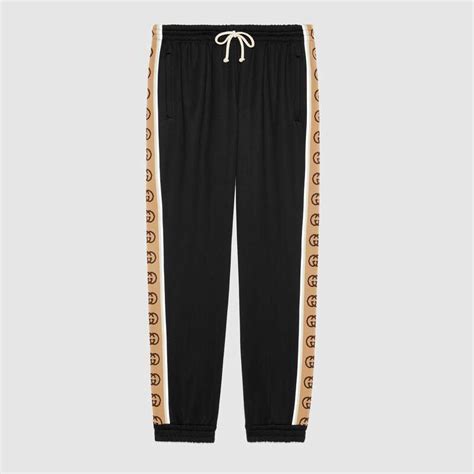 gucci canvas jogging pants|gucci side stripe track pants.